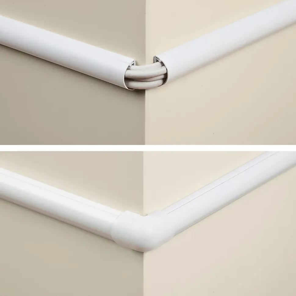 Kit moulure semi-circulaire D-Line 30 x 15 mm blanc avec accessoires, lot de 3