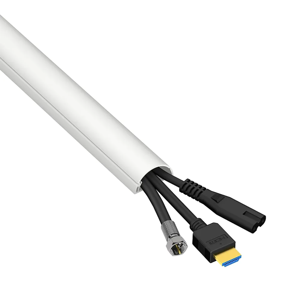 Kit moulure semi-circulaire D-Line 30 x 15 mm blanc avec accessoires, lot de 3