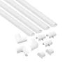 Kit moulure semi-circulaire D-Line 20 x 10 mm blanc avec accessoires, lot de 4