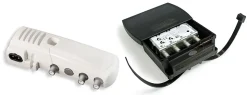 Kit préamplificateur de tête de mât TV 2 sorties réglables UHF/VHF - Fiche F