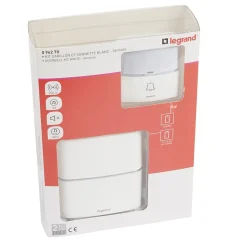 Kit Serénité carillon et sonnette sans fil Legrand 30 mélodies + MP3 alimentation par piles - blanc