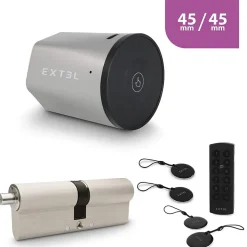 Kit Serrure Connectée Extel Lock + cylindre 45/45 mm + clavier sans fil + 2 badges supplémentaires