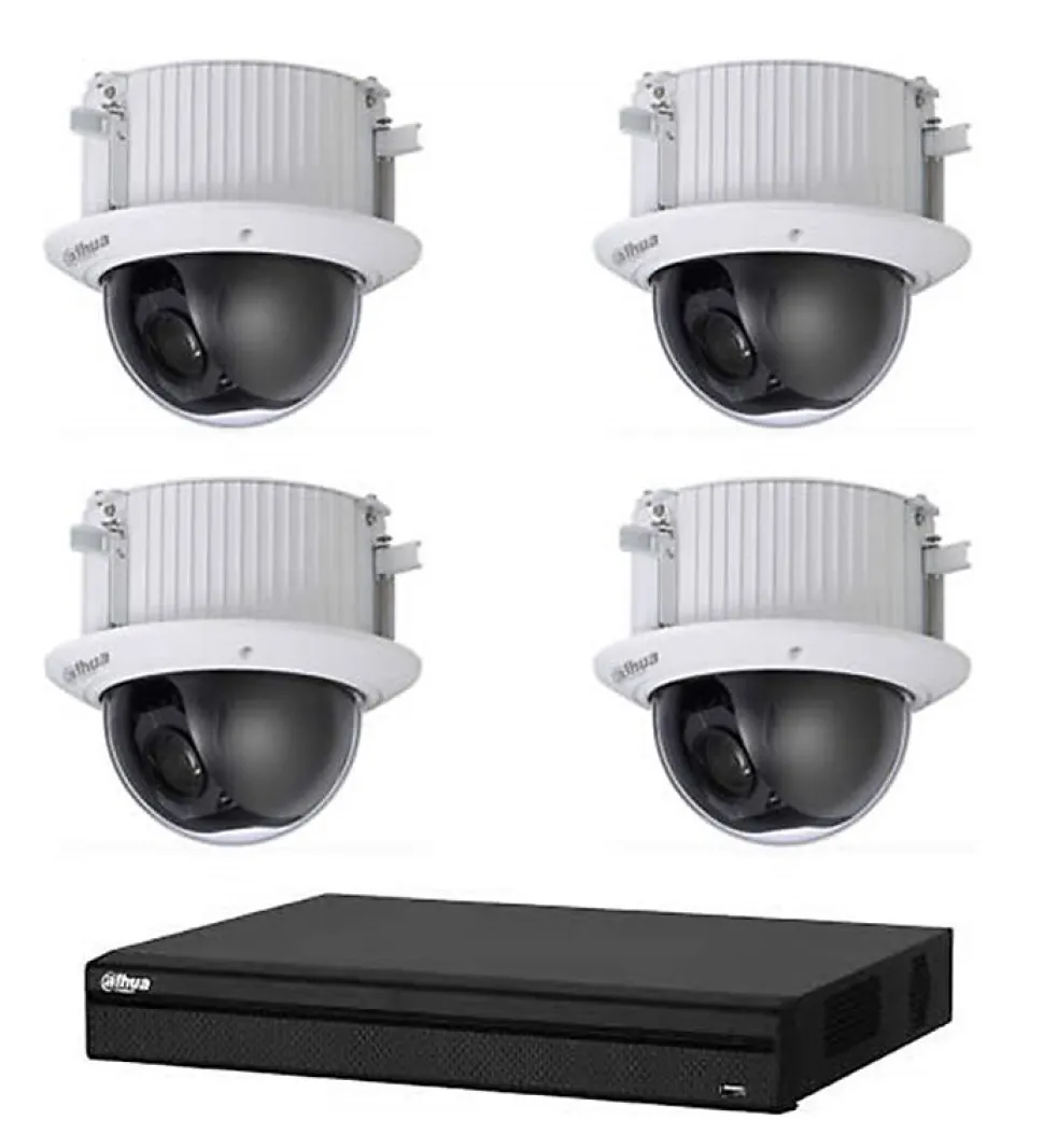Kit Vidéosurveillance Enregistreur DVR 2 ports HDMI et 4 Caméras Dôme Analogiques HDCVI