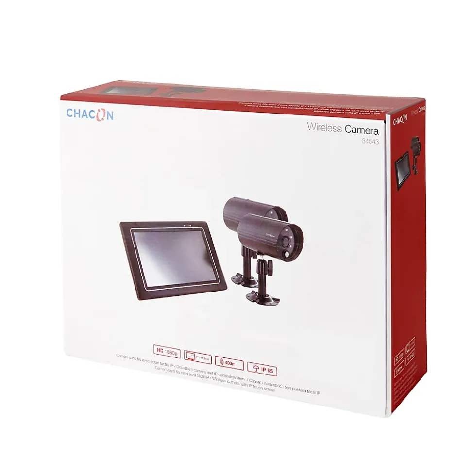 Kit vidéosurveillance intérieur et extérieur - 2 caméras Chacon 1080P - 4 canaux - 2 To