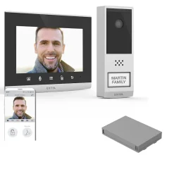 Kit Visiophone connecté et sans fil Wave 2 + 1 batterie supplémentaire - Extel