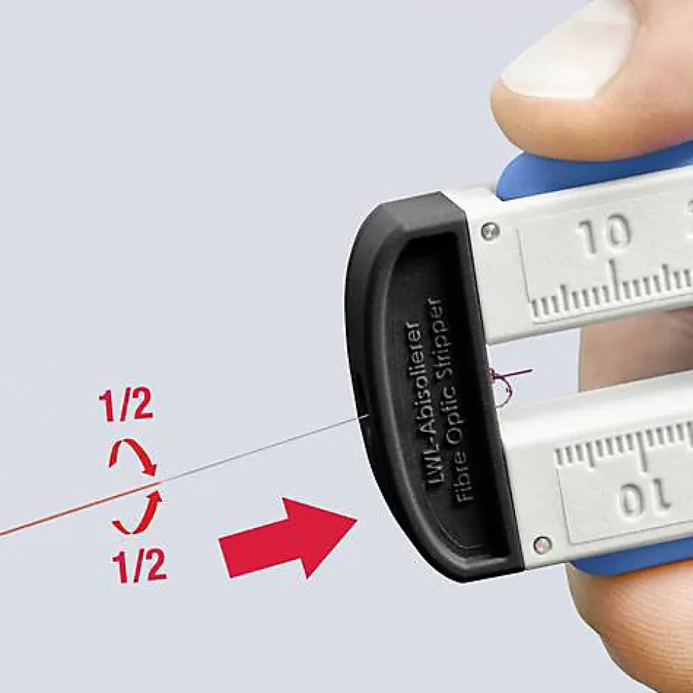 Knipex 12 85 110 SB - Pince à dénuder pour câbles à fibres optiques 190 mm, capacité 0,125 mm