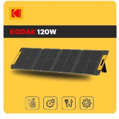 KODAK Kit Station d'Énergie Portable S600 + Panneau Solaire 120W - Batterie 551Wh - Multiports - Idéal pour Camping, Urgences