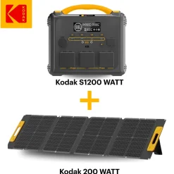 KODAK Kit Station d'Énergie Portable S600 + Panneau Solaire 200W - Batterie 551Wh - Multiport&Prises - Pour Camping, Urgences