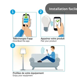 KOZii - Pack de 2 Ampoules LED connectées A60, culot E27, RVB avec télécommande connectée - KPACK2EE806GRVBCCT