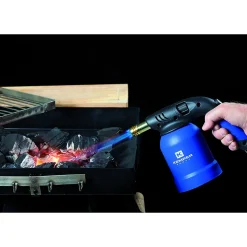 Lampe a souder Coque Acier Allumage piezo + 4 Cartouches de gaz 190gr STOP GAZ Perçables KEMPER
