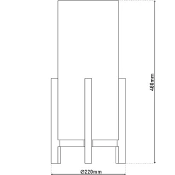 Lampe de table à accu MADITA H 48cm beige naturel LED intégrée intensité variable capteur tactile