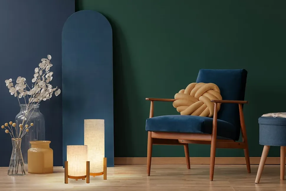 Lampe de table à accu MATILDA H 32cm beige naturel LED intégrée intensité variable capteur tactile