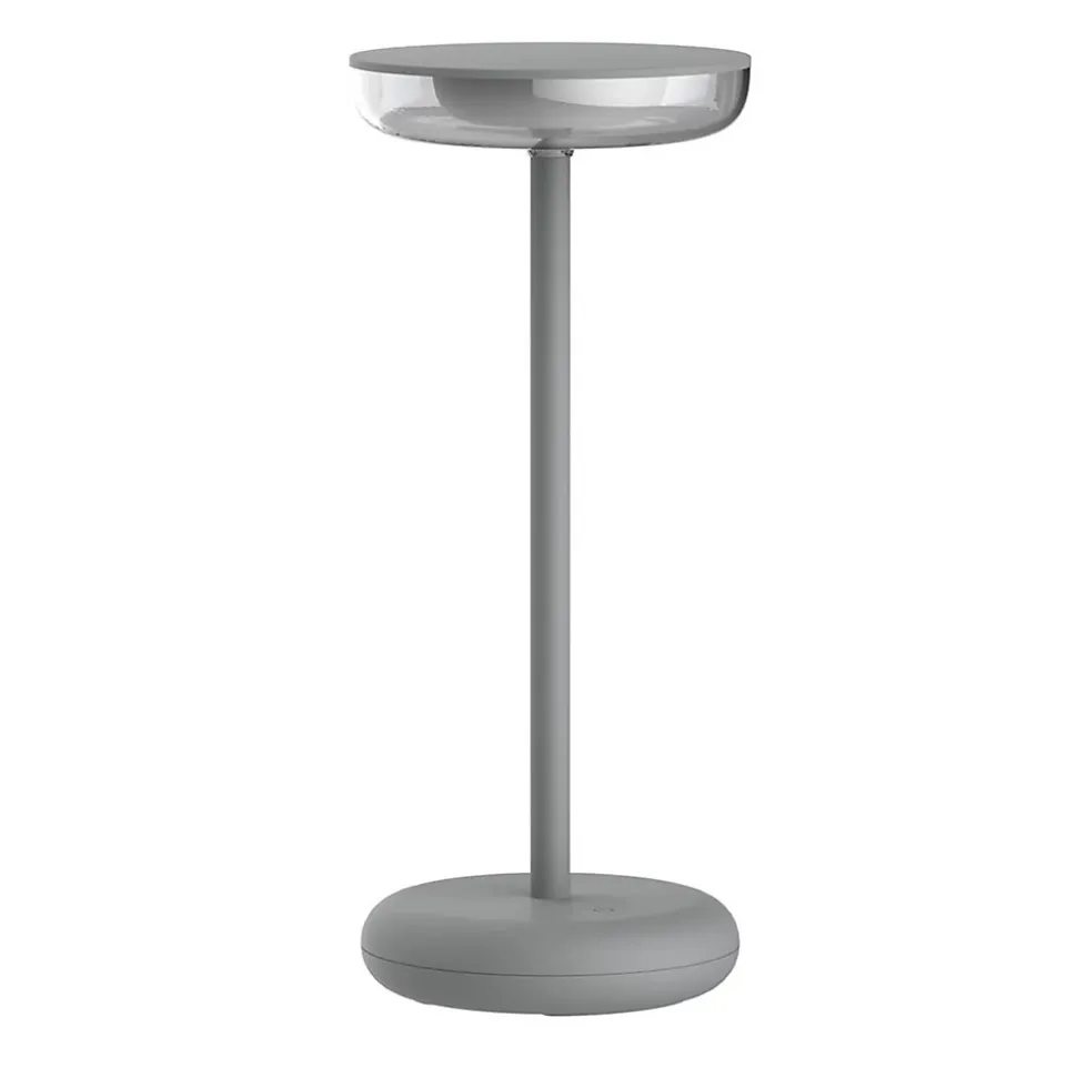 Lampe de table à accu PASI intérieur extérieur métal plastique gris intensité variable tactile fonction mémoire hauteur 26cm