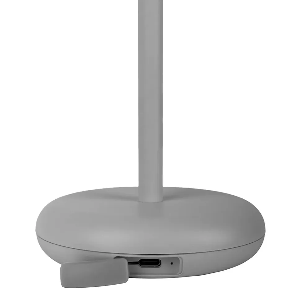 Lampe de table à accu PASI intérieur extérieur métal plastique gris intensité variable tactile fonction mémoire hauteur 26cm