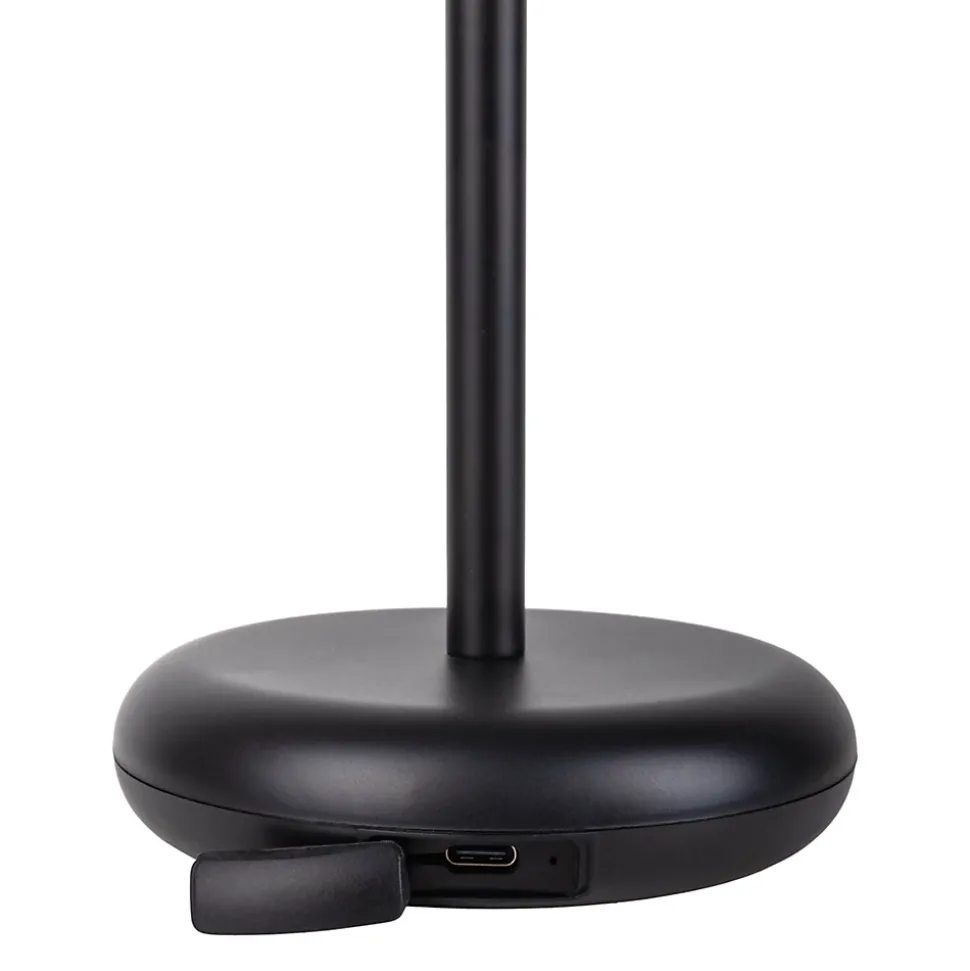 Lampe de table à accu PASI intérieur extérieur métal plastique noir intensité variable tactile fonction mémoire hauteur 26cm