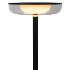 Lampe de table à accu PASI intérieur extérieur métal plastique noir intensité variable tactile fonction mémoire hauteur 26cm