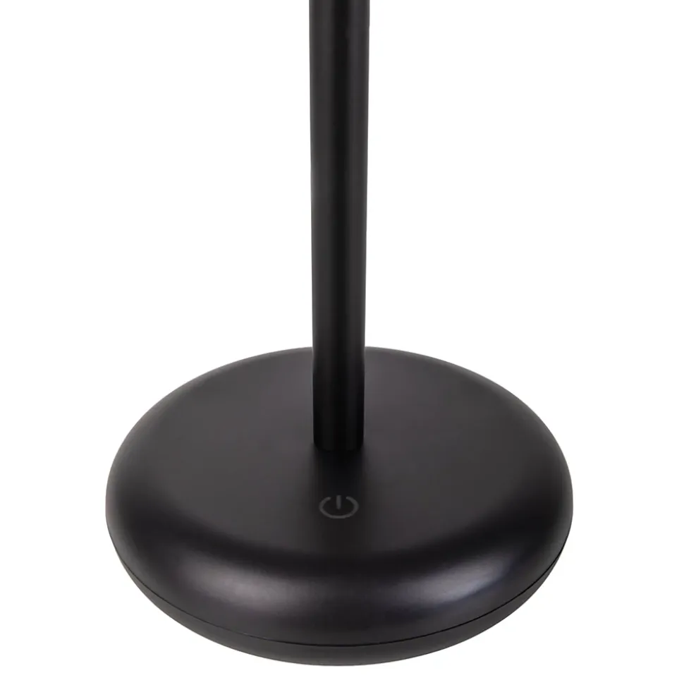 Lampe de table à accu PASI intérieur extérieur métal plastique noir intensité variable tactile fonction mémoire hauteur 26cm