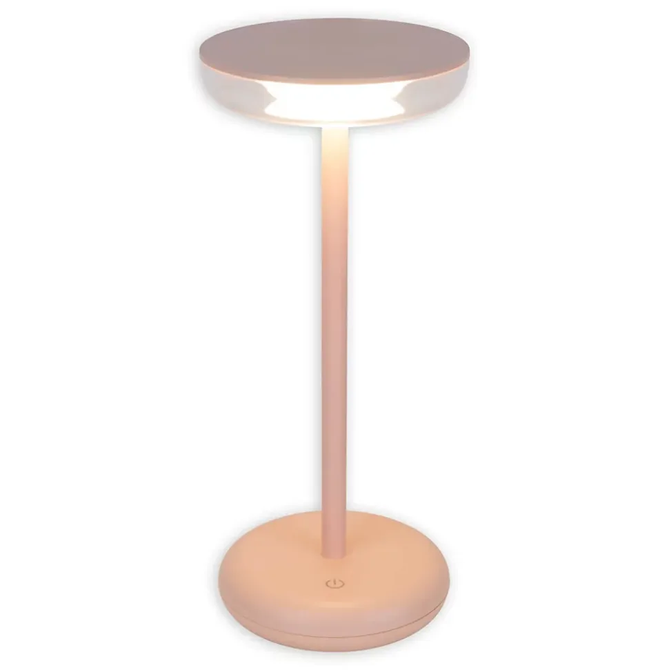 Lampe de table à accu PASI intérieur extérieur métal plastique rose intensité variable tactile fonction mémoire hauteur 26cm