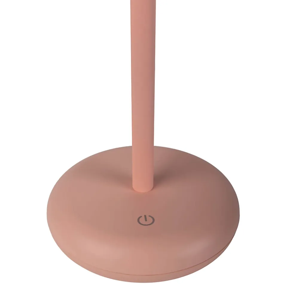 Lampe de table à accu PASI intérieur extérieur métal plastique rose intensité variable tactile fonction mémoire hauteur 26cm
