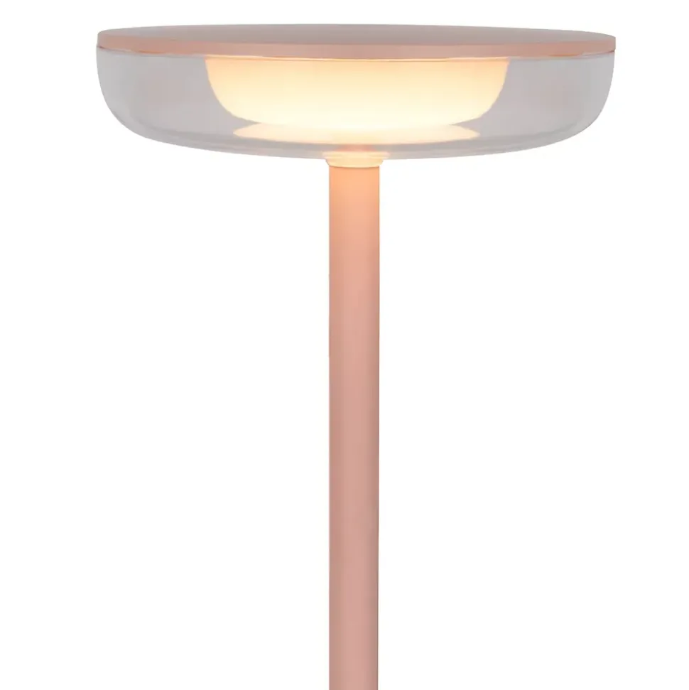 Lampe de table à accu PASI intérieur extérieur métal plastique rose intensité variable tactile fonction mémoire hauteur 26cm
