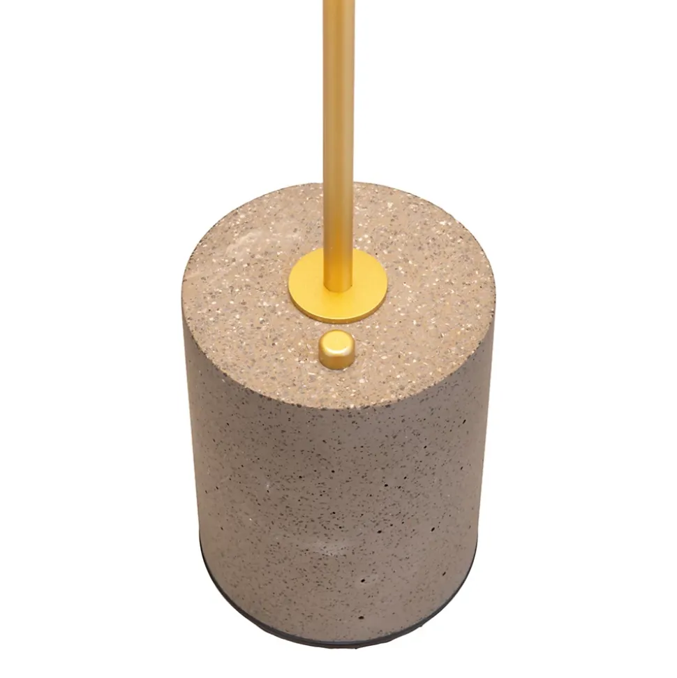 Lampe de table à accu 'SETA' grise 30 cm de haut en métal et béton, avec LED fixe