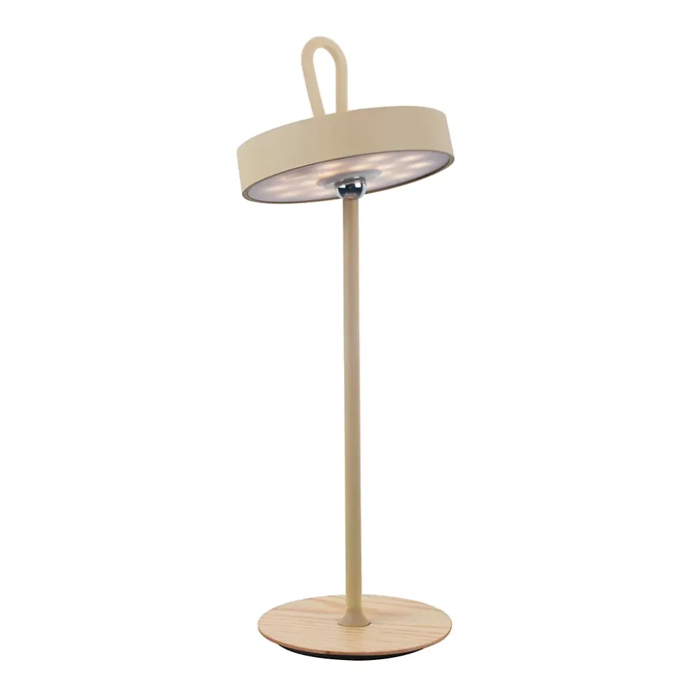 Lampe de table LED à accu magnétique pour l'extérieur et l'intérieur, en métal et plastique en givre , hauteur 36 cm