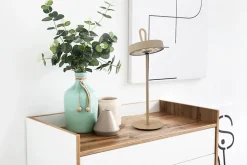 Lampe de table LED à accu magnétique pour l'extérieur et l'intérieur, en métal et plastique en givre , hauteur 36 cm