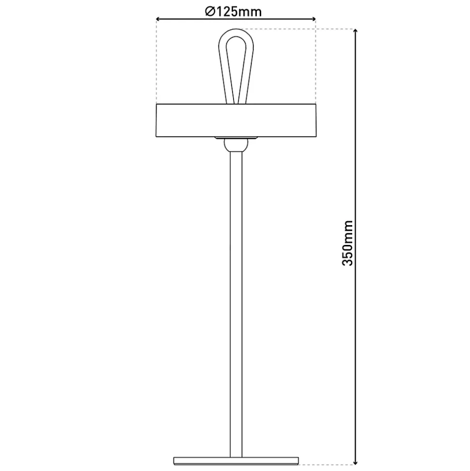 Lampe de table LED à accu magnétique pour l'extérieur et l'intérieur, en métal et plastique noir, hauteur 36 cm