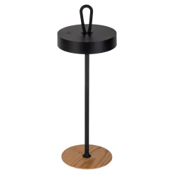 Lampe de table LED à accu magnétique pour l'extérieur et l'intérieur, en métal et plastique noir, hauteur 36 cm