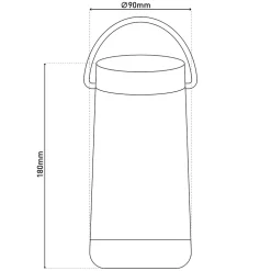 Lampe de table LED avec haut-parleur BT 'FESTA' pour l'extérieur en plastique noir avec LED intégrées, hauteur 18 cm