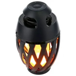 Lampe de table LED 'Muna' avec haut-parleur Bluetooth pour l'extérieur, en plastique noir, avec LED intégrée, hauteur 16,5 cm