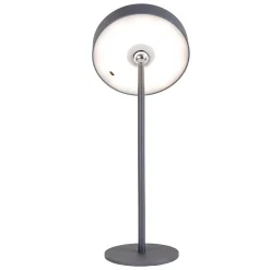 Lampe de table LED rechargeable magnétique 'ELLA' pour l'extérieur et l'intérieur, en métal et plastique gris, hauteur 35 cm