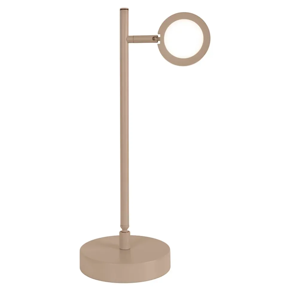 Lampe de table LED rechargeable LUPA 45cm aluminium Frosted Almonds plastique blanc LED variable capteur tactile hauteur 45cm
