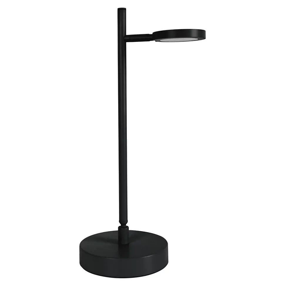 Lampe de table LED rechargeable LUPA 45cm aluminium noir et plastique blanc LED intégrées intensité variable capteur tactile