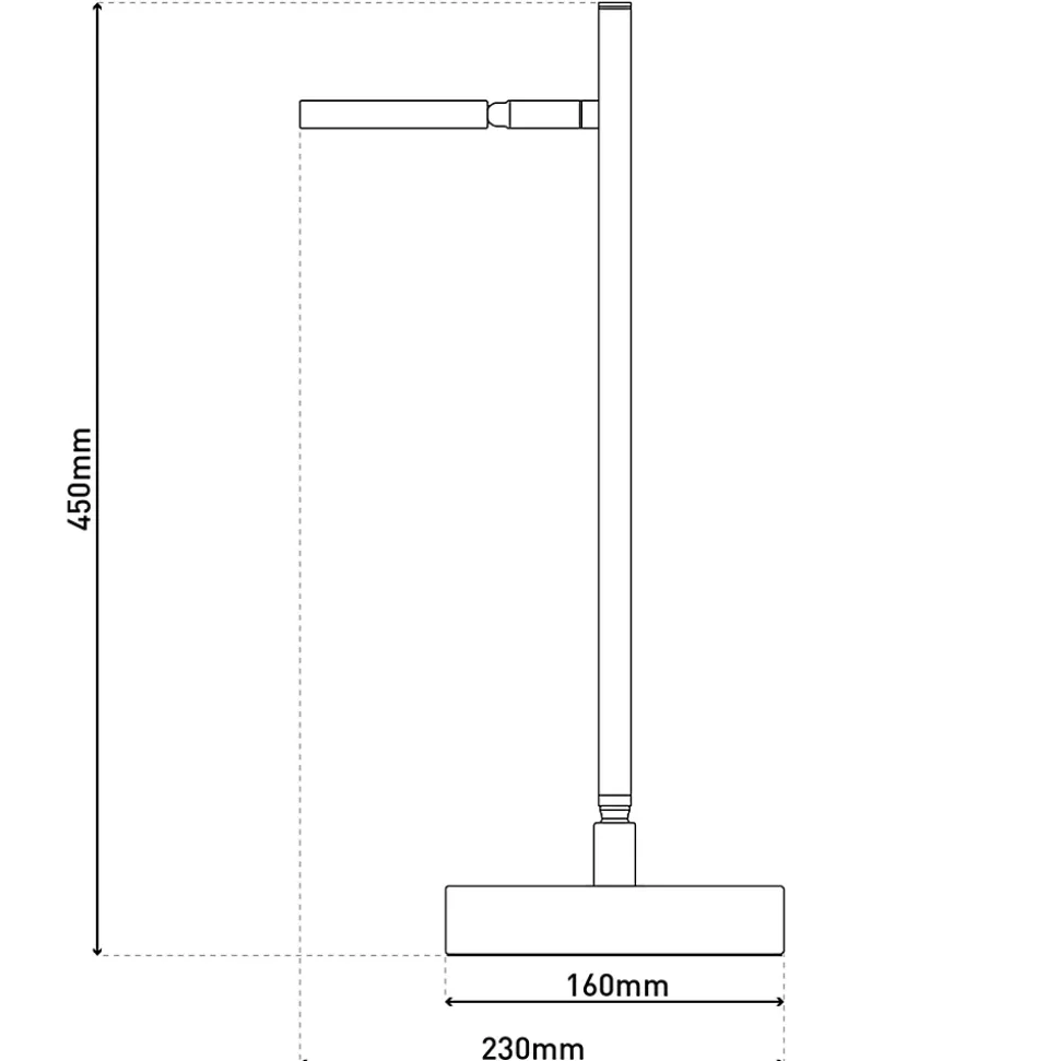 Lampe de table LED rechargeable LUPA 45cm aluminium noir et plastique blanc LED intégrées intensité variable capteur tactile
