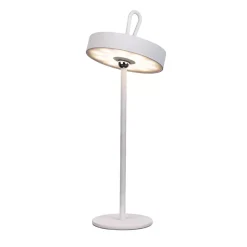 Lampe de table LED rechargeable magnétique 'ELLA' pour l'extérieur et l'intérieur, en métal et plastique blanc , hauteur 35 cm