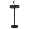 Lampe de table LED rechargeable magnétique 'ELLA' pour l'extérieur et l'intérieur, en métal et plastique noir, hauteur 35 cm