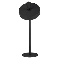 Lampe de table LED rechargeable magnétique 'ELLA' pour l'extérieur et l'intérieur, en métal et plastique noir, hauteur 35 cm