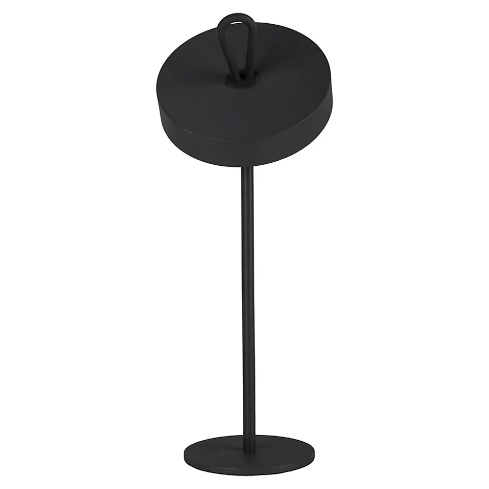 Lampe de table LED rechargeable magnétique 'ELLA' pour l'extérieur et l'intérieur, en métal et plastique noir, hauteur 35 cm