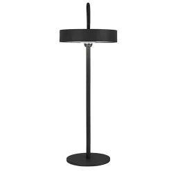 Lampe de table LED rechargeable magnétique 'ELLA' pour l'extérieur et l'intérieur, en métal et plastique noir, hauteur 35 cm