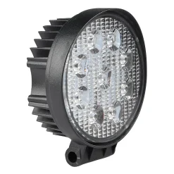 Lampe de travail ronde 12/24 V, 27 W et 1 800 lumens, IP67. Noir