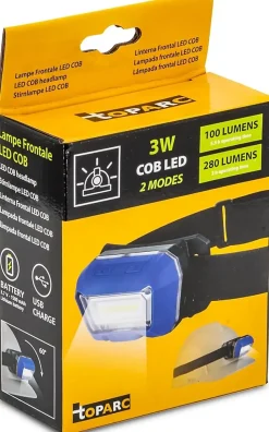 Lampe frontale COB LED 3W 280 lumens - 060845 Gys