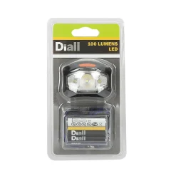 Lampe frontale LED 95 lumens Diall autonomie 10h fonctionne avec 3 piles AAA (LR03)
