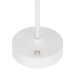 Lampe LED à accu/de table 'PINA' 30 cm de haut, en métal (blanc) et verre (blanc), LEDs intégrés, blanc chaud