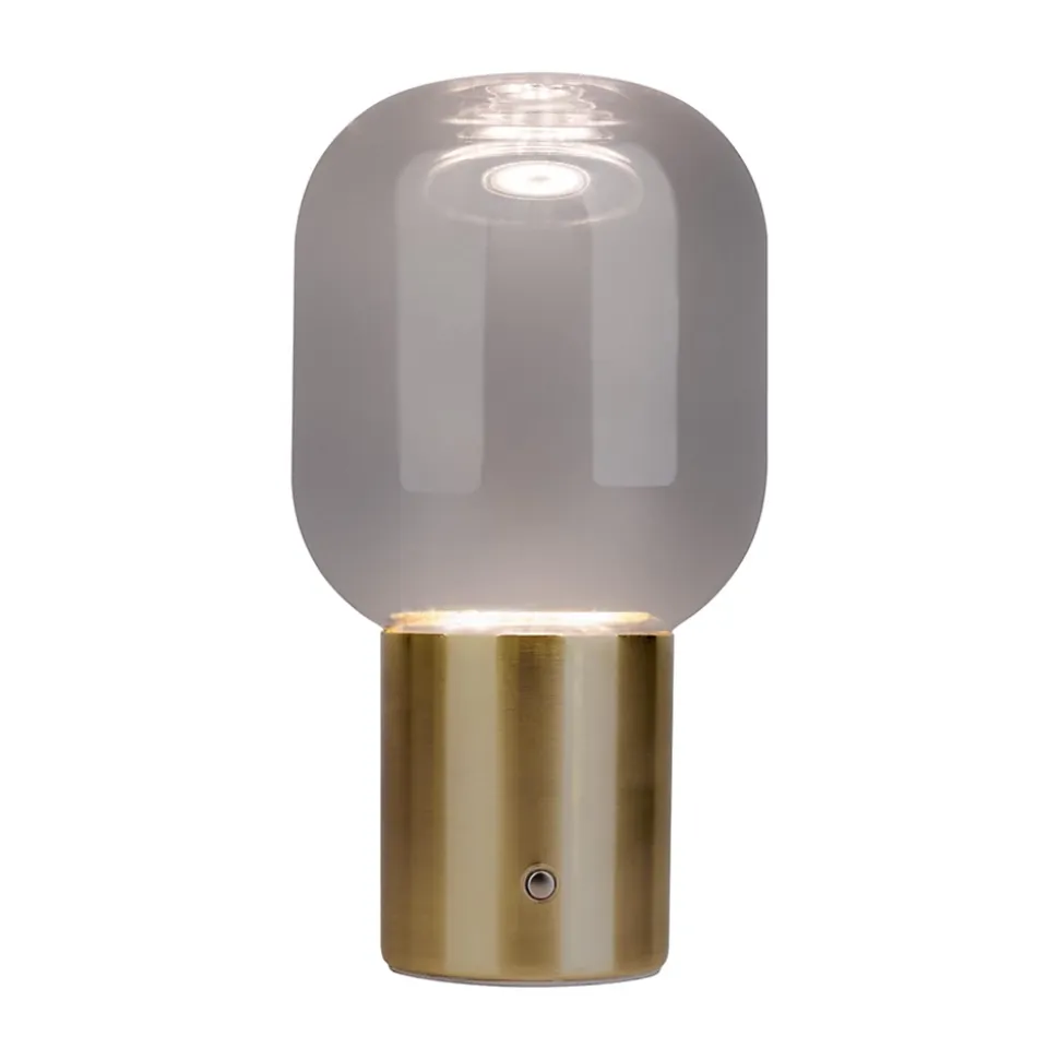 Lampe table accu ALBERO métal laiton verre LED fixes dimmable capteur tactile hauteur 25cm