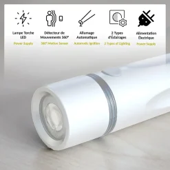 Lampe Torche FISHTEC Veilleuse - Détecteur de Mouvements - Rechargeable