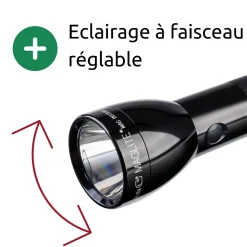 Lampe torche LED ML300L - IPX4 - 2 piles type D - 487 lumens - 23.1cm - Noir - Maglite