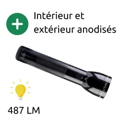 Lampe torche LED ML300L - IPX4 - 2 piles type D - 487 lumens - 23.1cm - Noir - Maglite