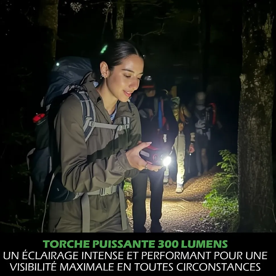 Lampe Torche LED Multifonctions Rechargeable USB Batterie Externe Smartphone 300lm et 140lm Aimant pour fixation