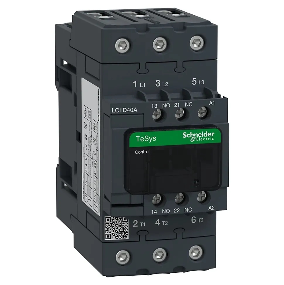 Lc1d40ae7 Schneider - Contacteur Tripolaire - 3no - 40a - Bobine 48vca - Everlink Et Automatique